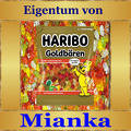 Haribo-Mianka-auf holzkiste