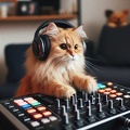 Kater felix mit Kopfhörer un 1